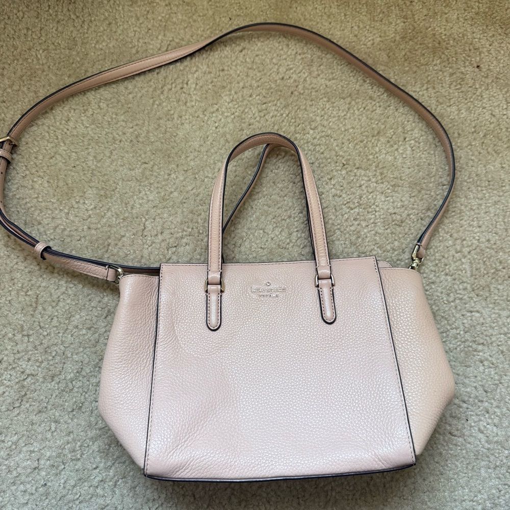 Kate Spade New York Blush Pebbled Leather Satchel Crossbody Bag